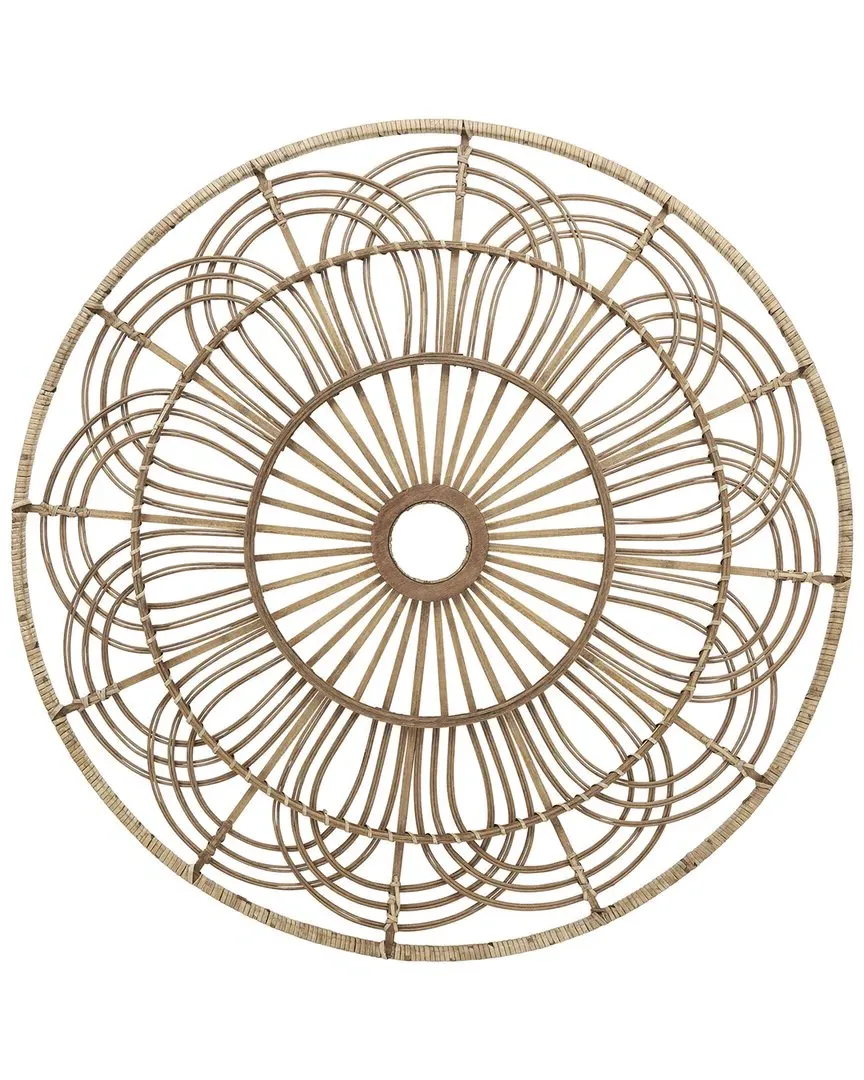 Round Wicker Wall Accent - Brown, Bamboo Wood image