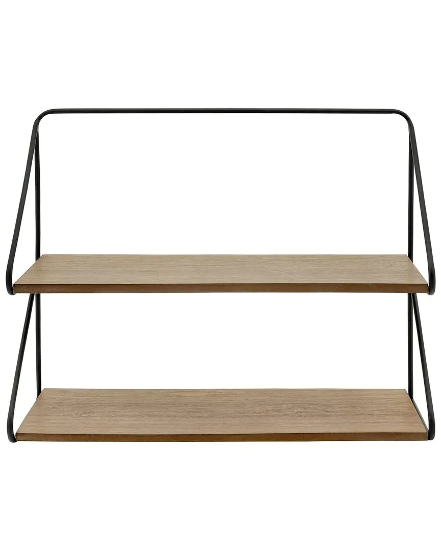 Sagebrook Home 2-Tier Wall Shelf - Black, Iron image