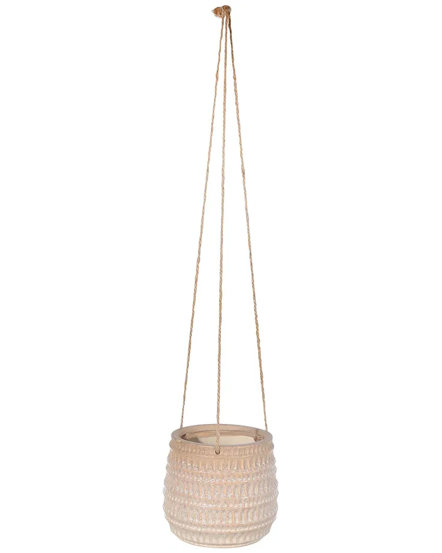 Sagebrook Home Ceramic Dimpled Hanging Planter - Ivory image