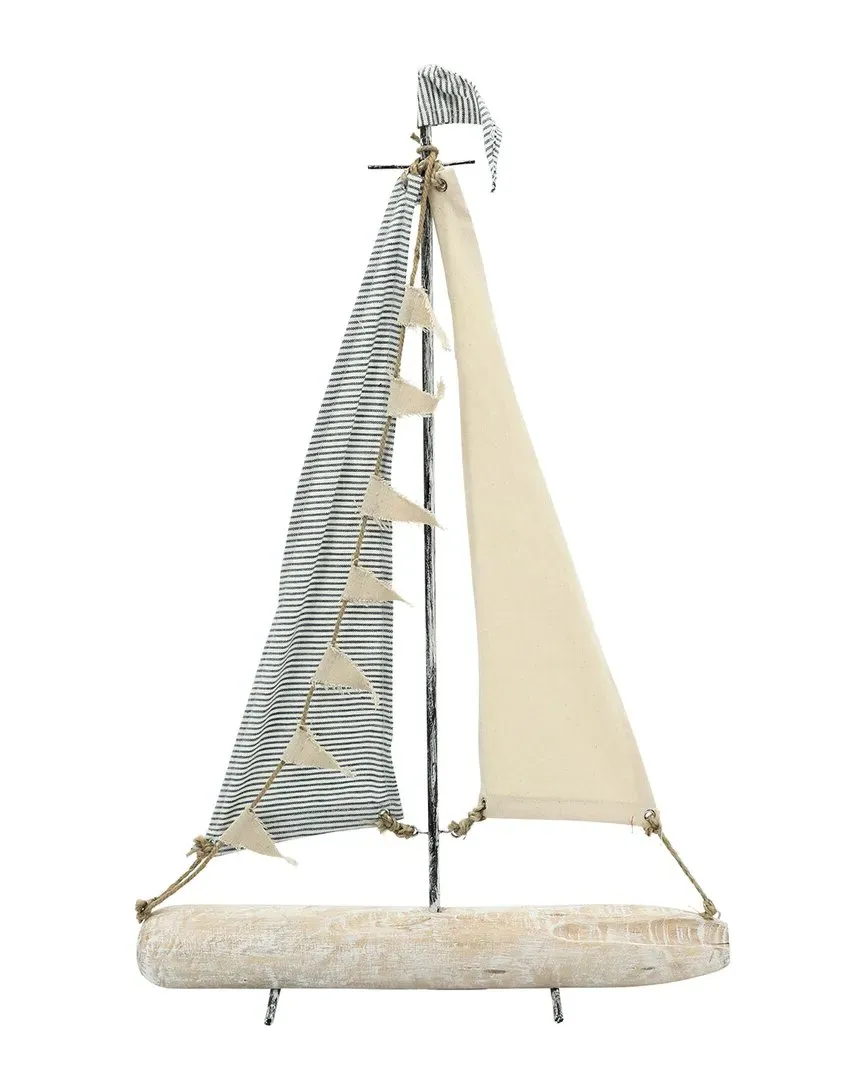 Sailboat with Cloth Sails - Multicolor, Metal image