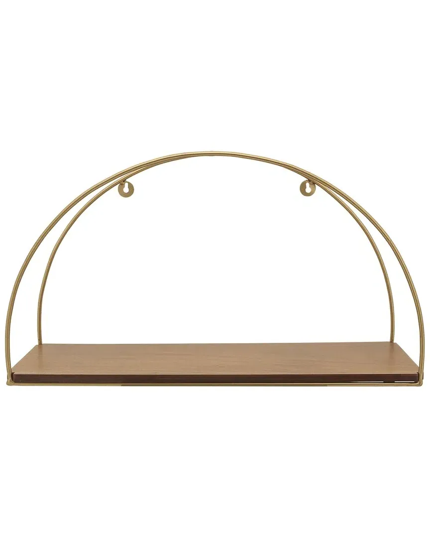 Set of 3 Wall Shelves - Brown, Iron