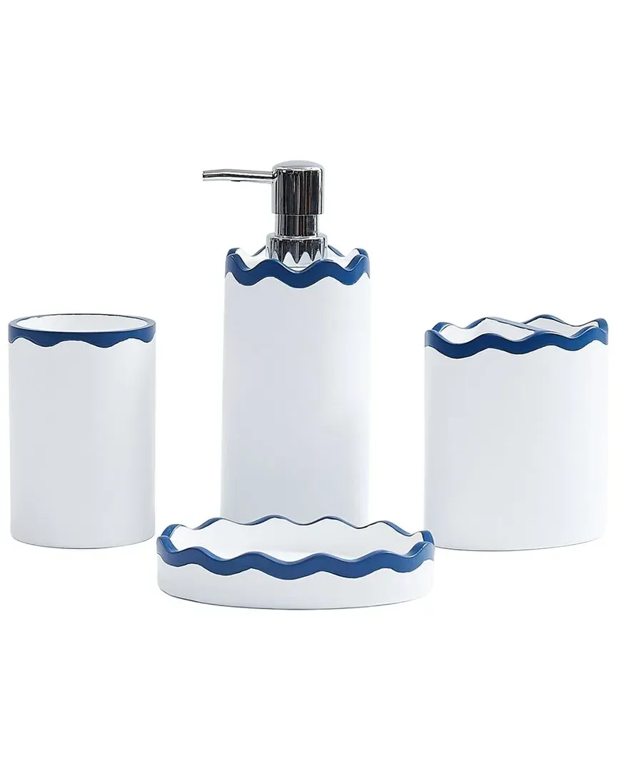 Ric Rac 4pc Bath Accessory Set - Navy image
