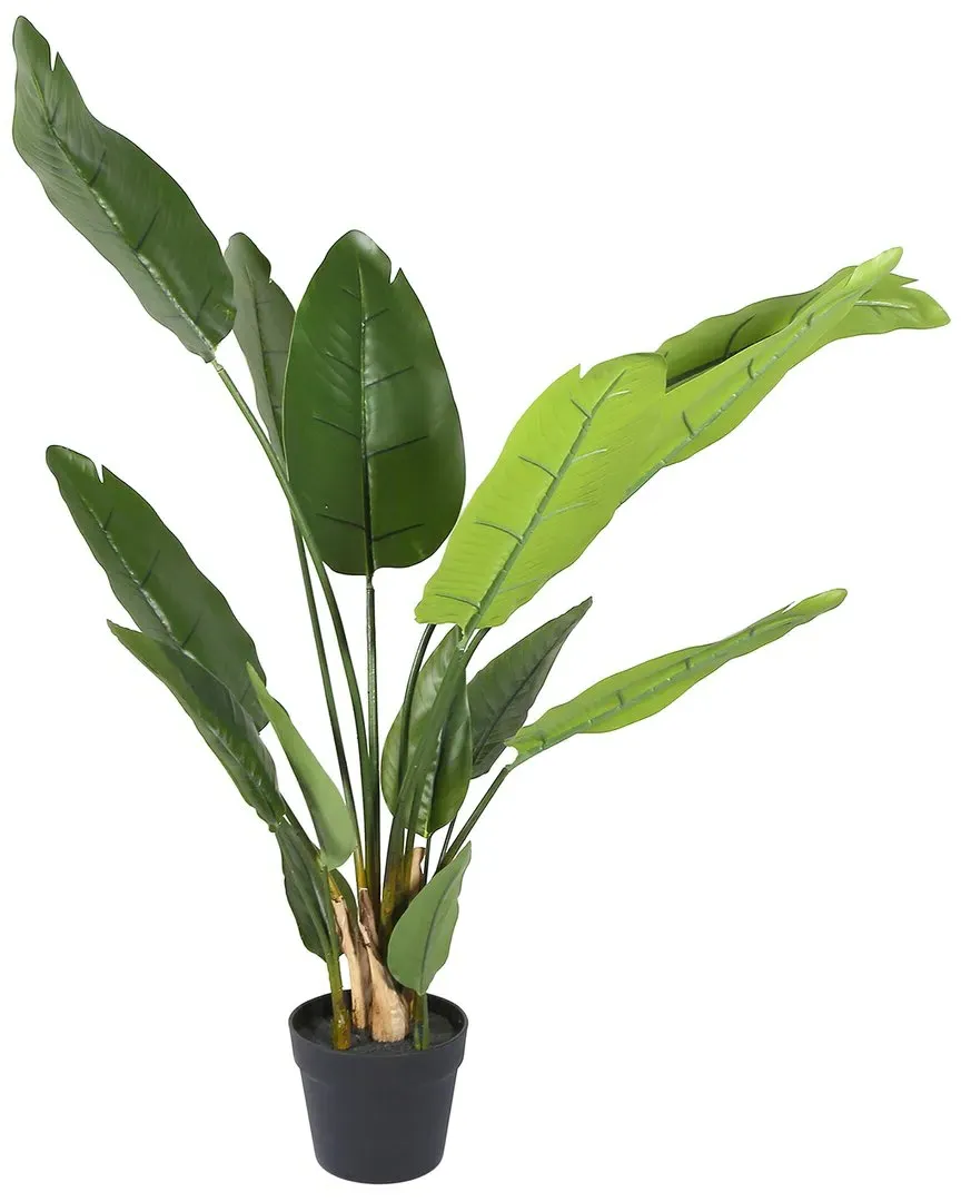 37in Artificial Potted Bird Of Paradise Plant - Green image