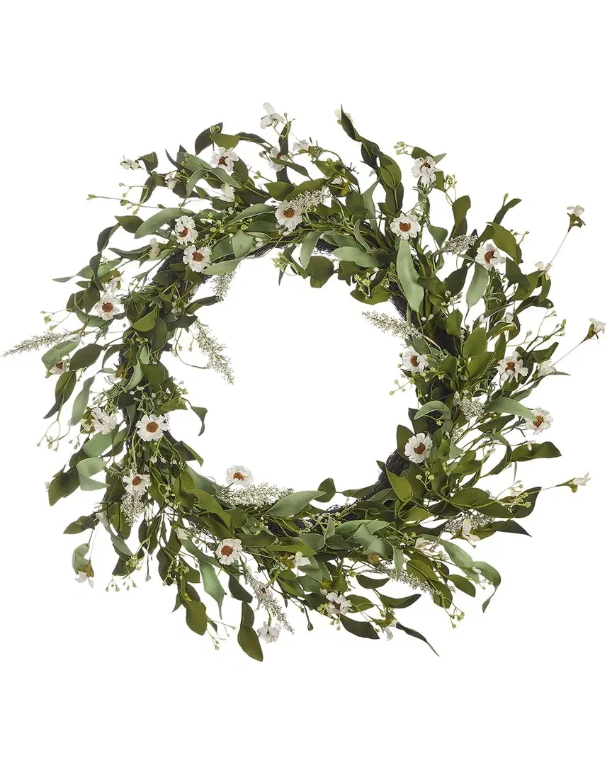 Eloise 26in Wreath with Artificial Wild Daisy - Multicolor image