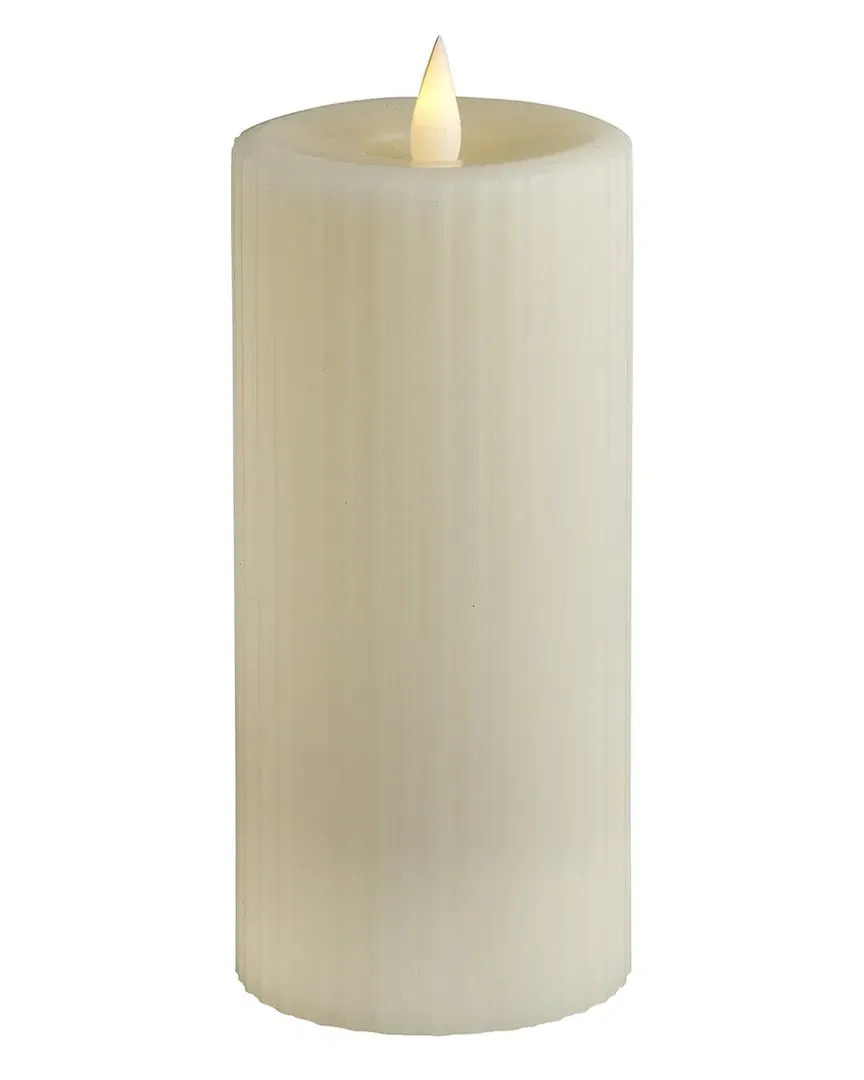 Esme Fine Ribbed Motion Flameless Candle - Ivory
