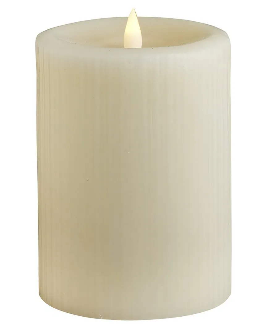 Esme Fine Ribbed Motion Flameless Candle - Ivory