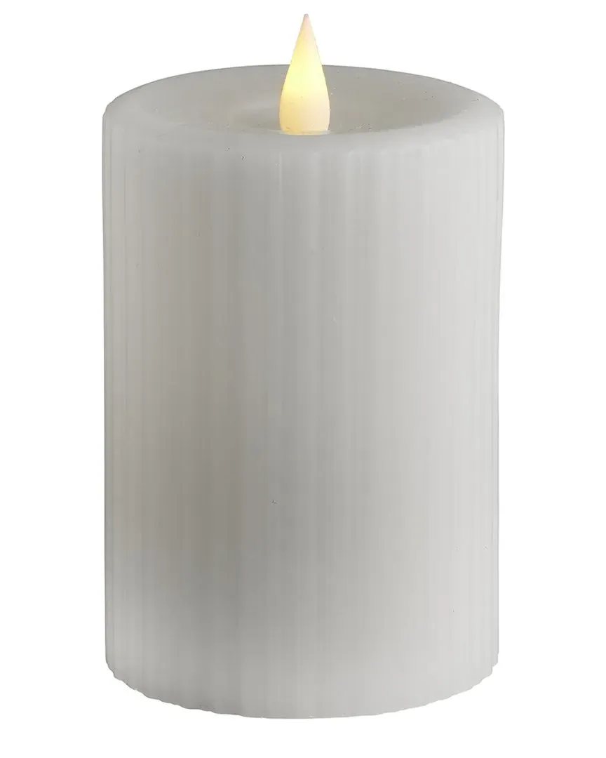 Esme Fine Ribbed Motion Flameless Candle - White