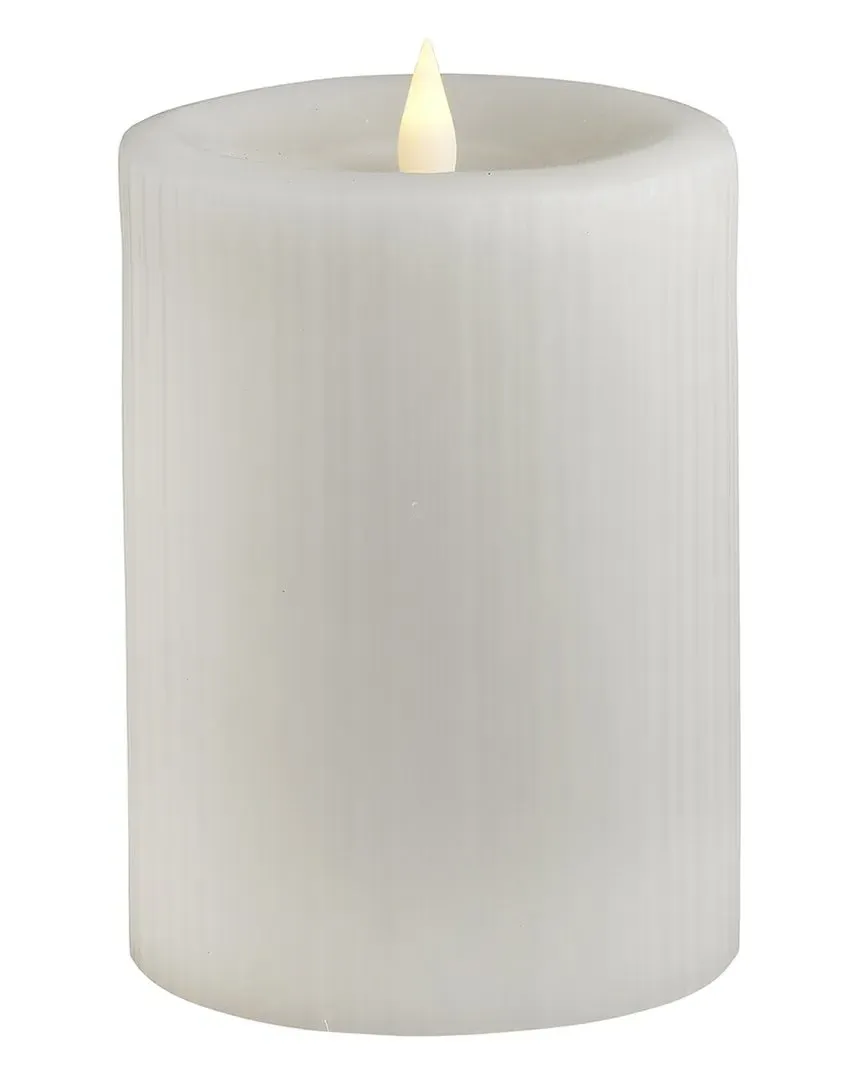 Esme Fine Ribbed Motion Flameless Candle - White