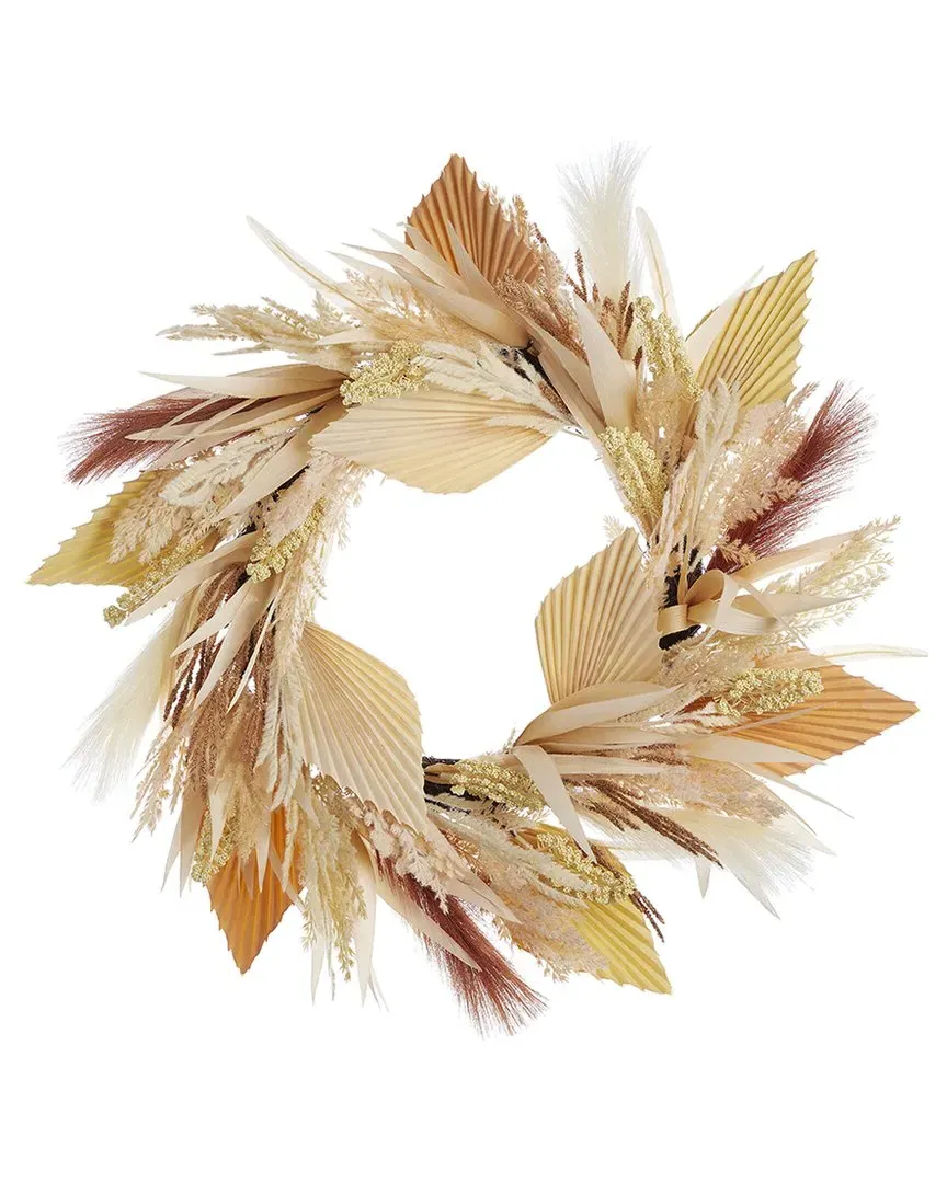 Pampas & Palm 24" Wreath - Brown image