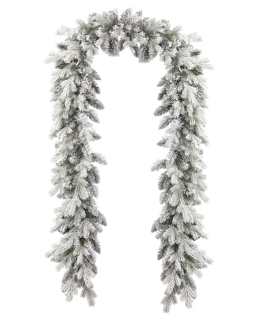 Shadow Woods Flocked Spruce 9ft Garland - Green