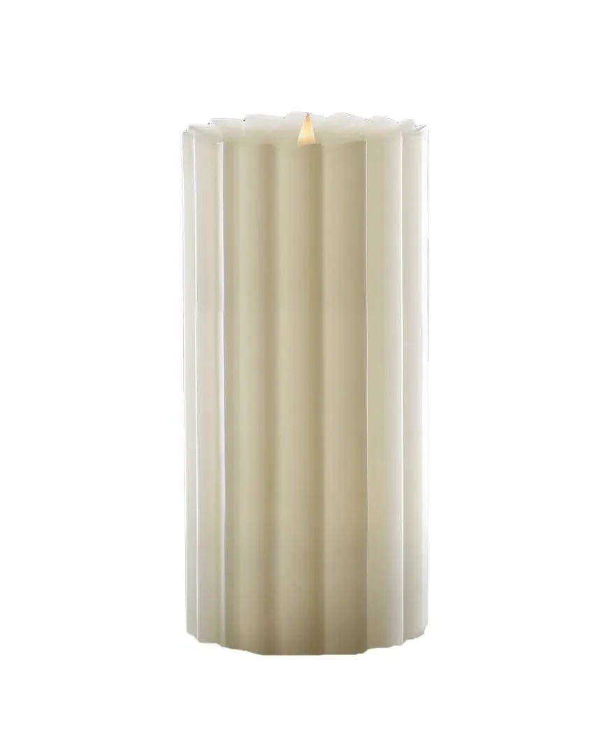 Sutton Fluted Motion Flameless Candle 3x7 - Ivory image