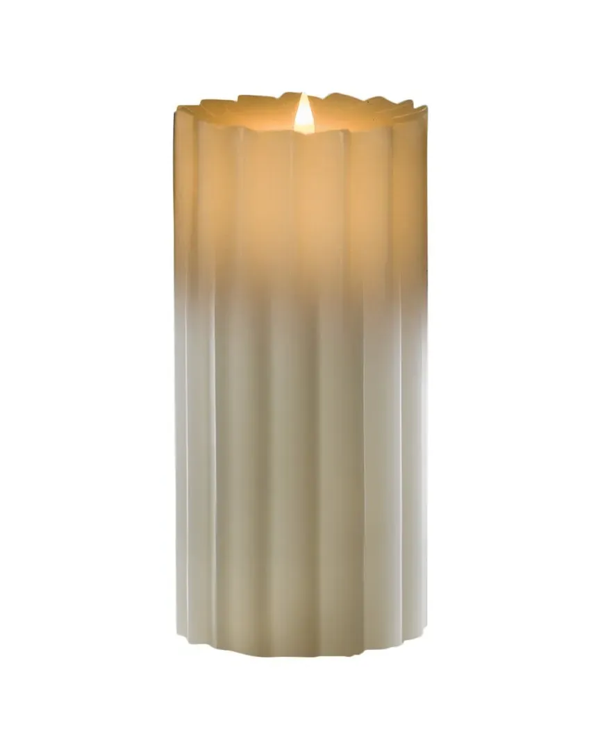 Sutton Fluted Motion Flameless Candle 4x10 - Ivory