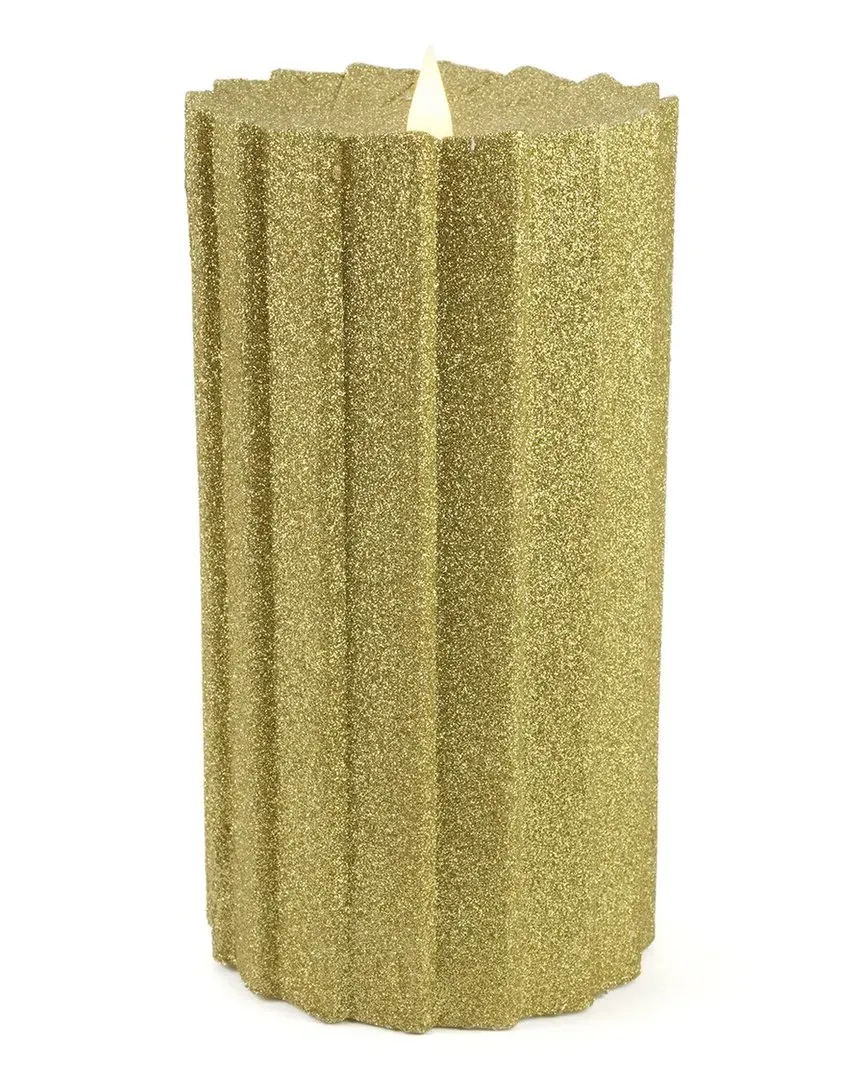Sutton Fluted Motion Flameless Glitter Candle - White image