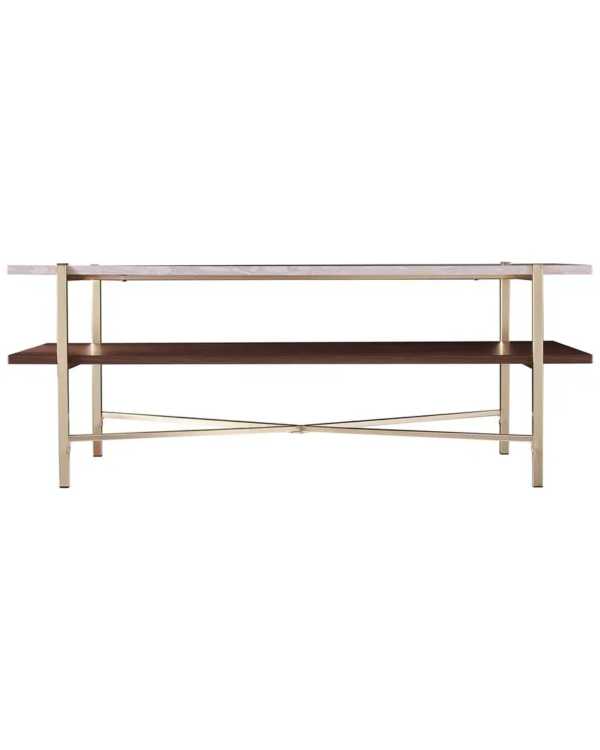 Ardmillan Rectangular Cocktail Table with Storage - Brass