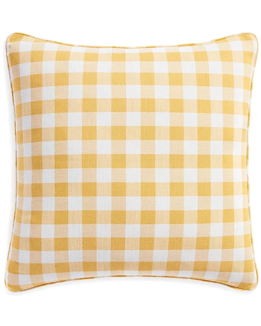 Gingham Pillow Cover with Fringe - Sunflower, Linen