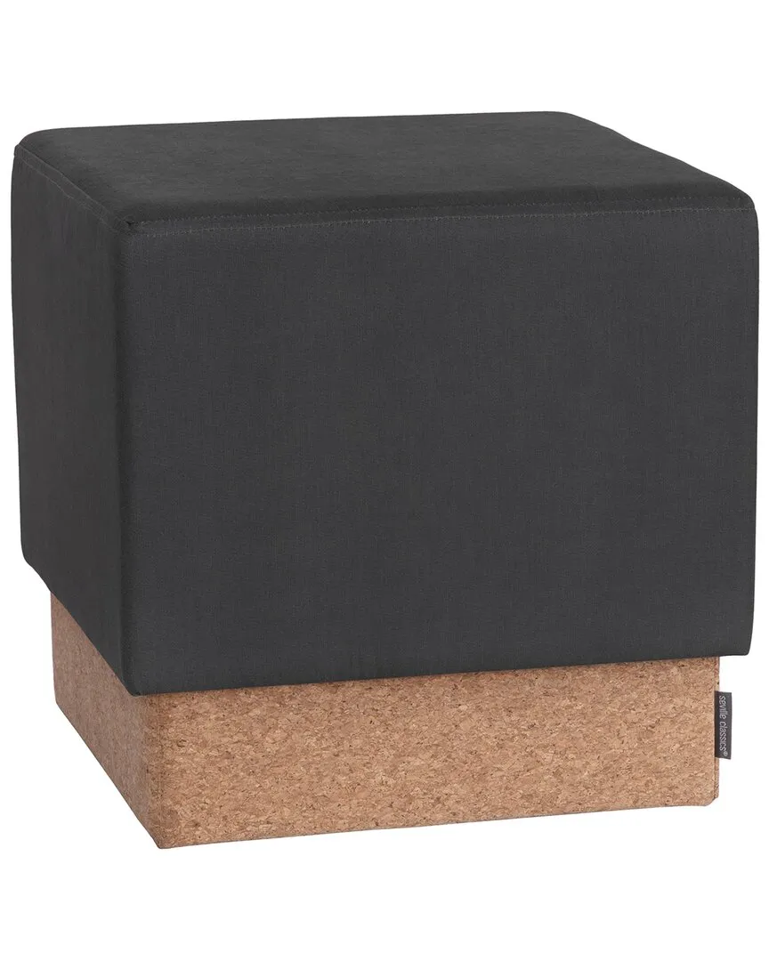 Vineyard Collection Cube Storage Ottoman - Steel Grey, Cork
