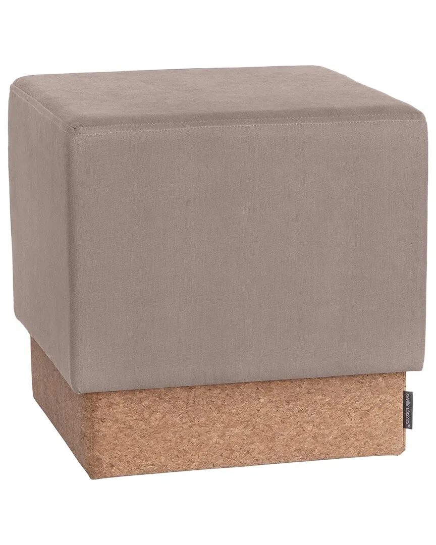 Vineyard Collection Cube Storage Ottoman - Taupe, Cork