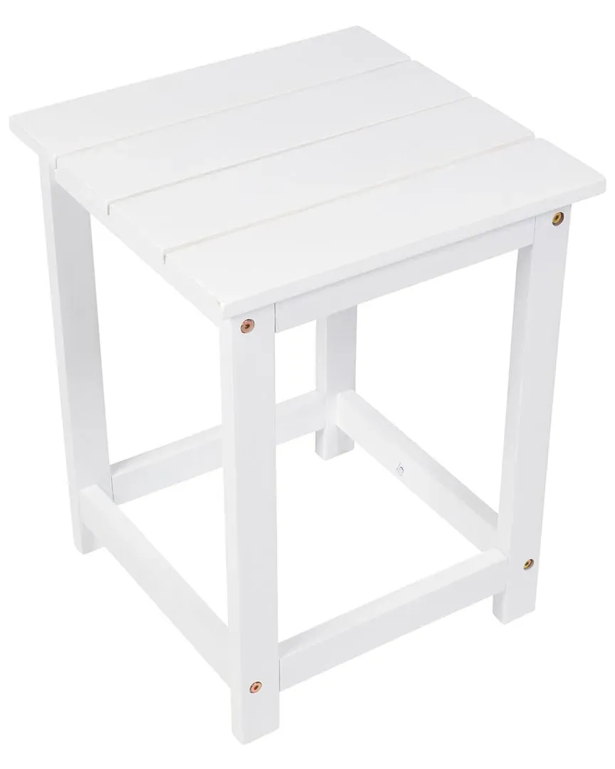 Acacia Wood Slatted Outdoor Accent Table - Black image