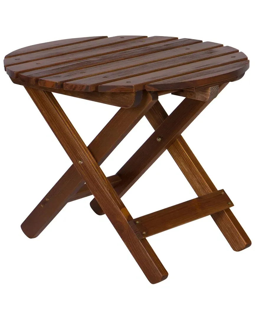 Adirondack Round Folding Table with Hydro-Tex - Brown, Cedar