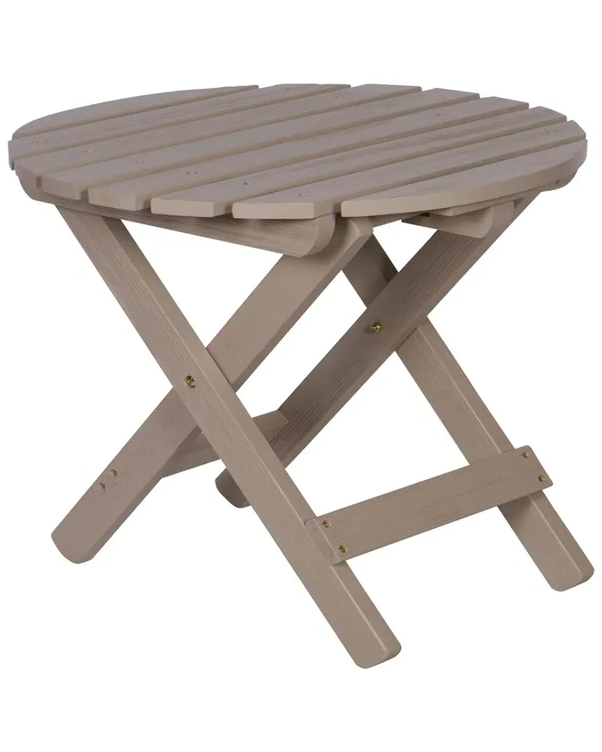 Adirondack Round Folding Table with Hydro-Tex - Grey, Cedar