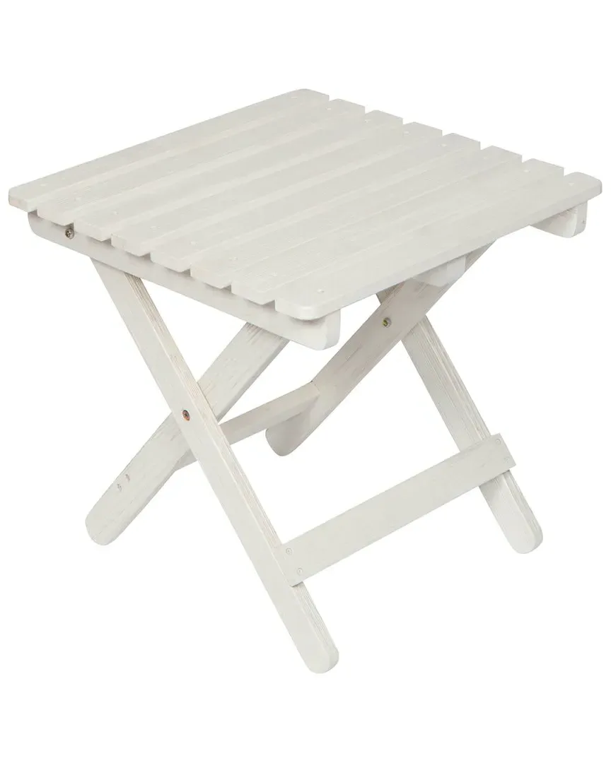 Adirondack Square Folding Table with Hydro-Tex - White, Cedar