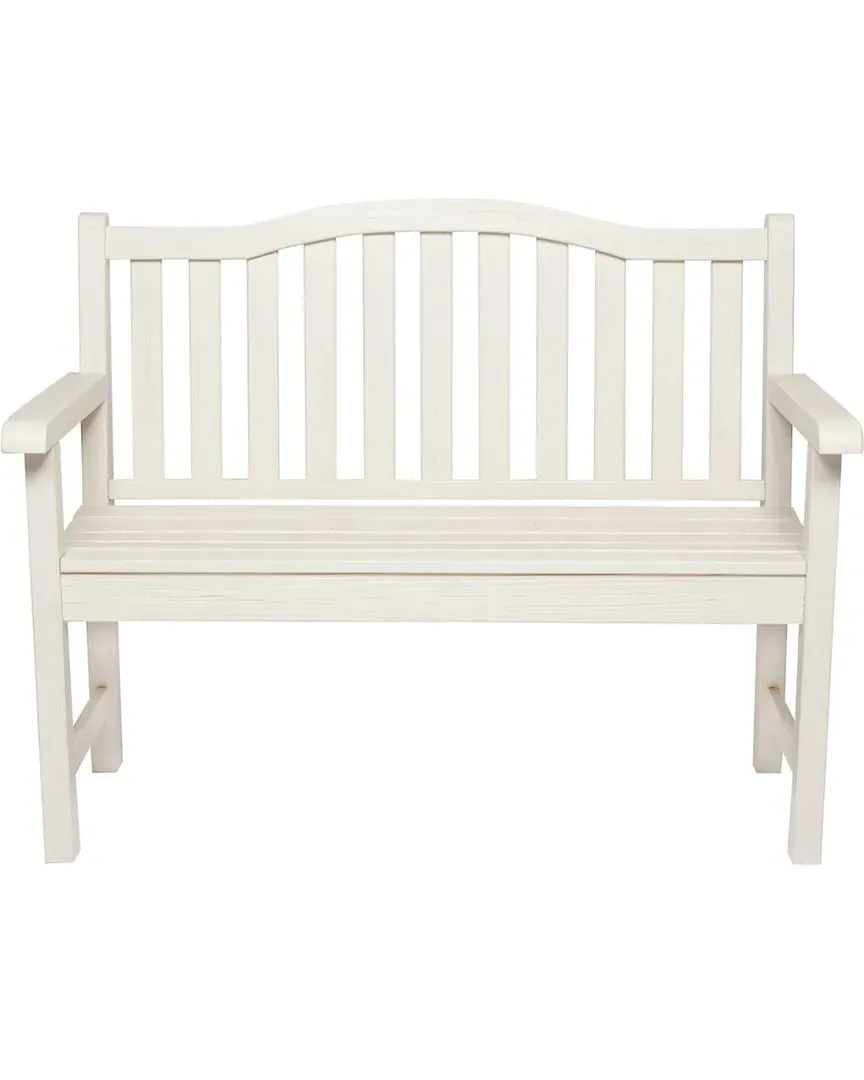 Belfort II Garden Bench with Hydro-Tex Finish - Off-White, Cedar