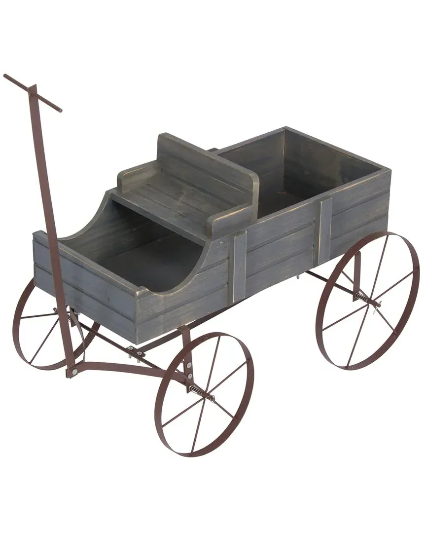Buckboard Wagon Garden Planter - Gray, Yellow Cedar image