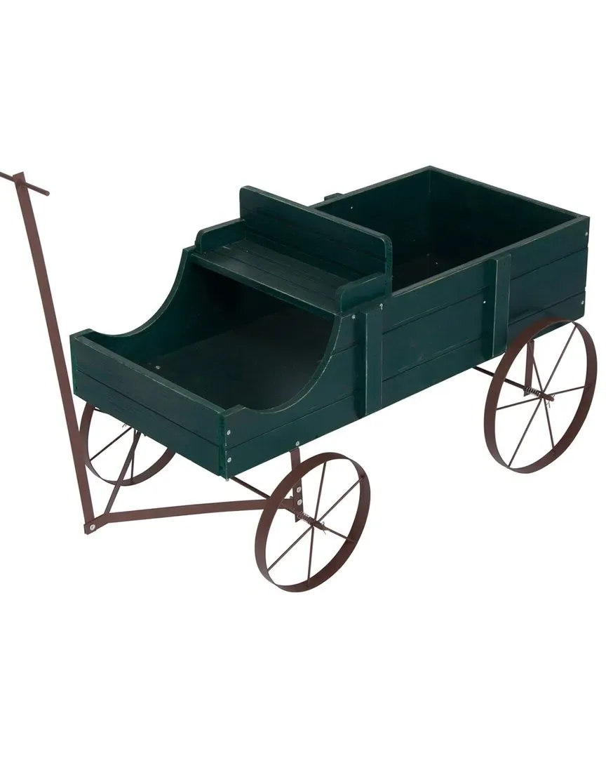 Buckboard Wagon Garden Planter - Green, Yellow Cedar