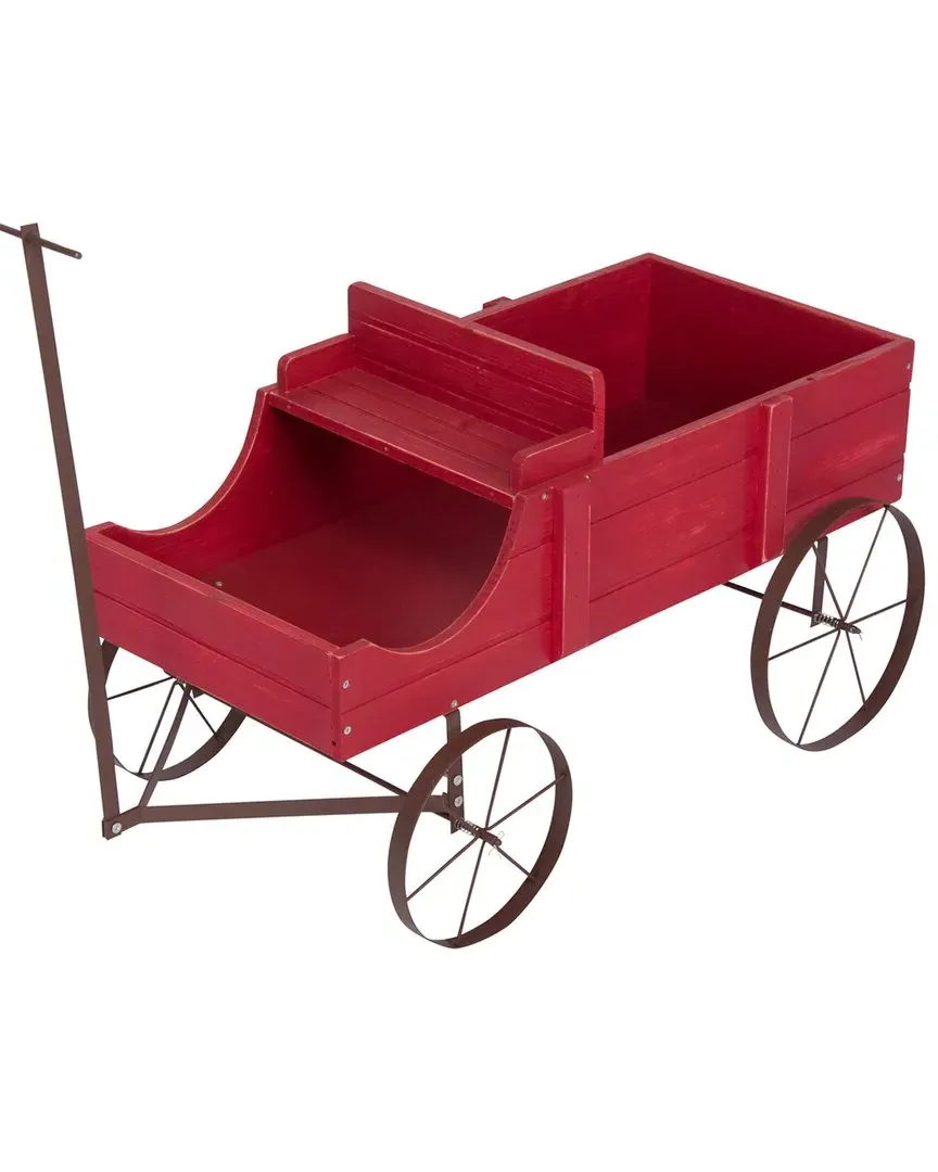 Buckboard Wagon Garden Planter - Red, Yellow Cedar