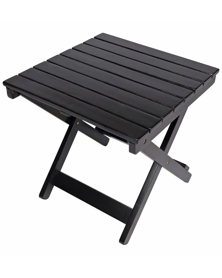 Foldable Side Table - Black, Acacia Wood image