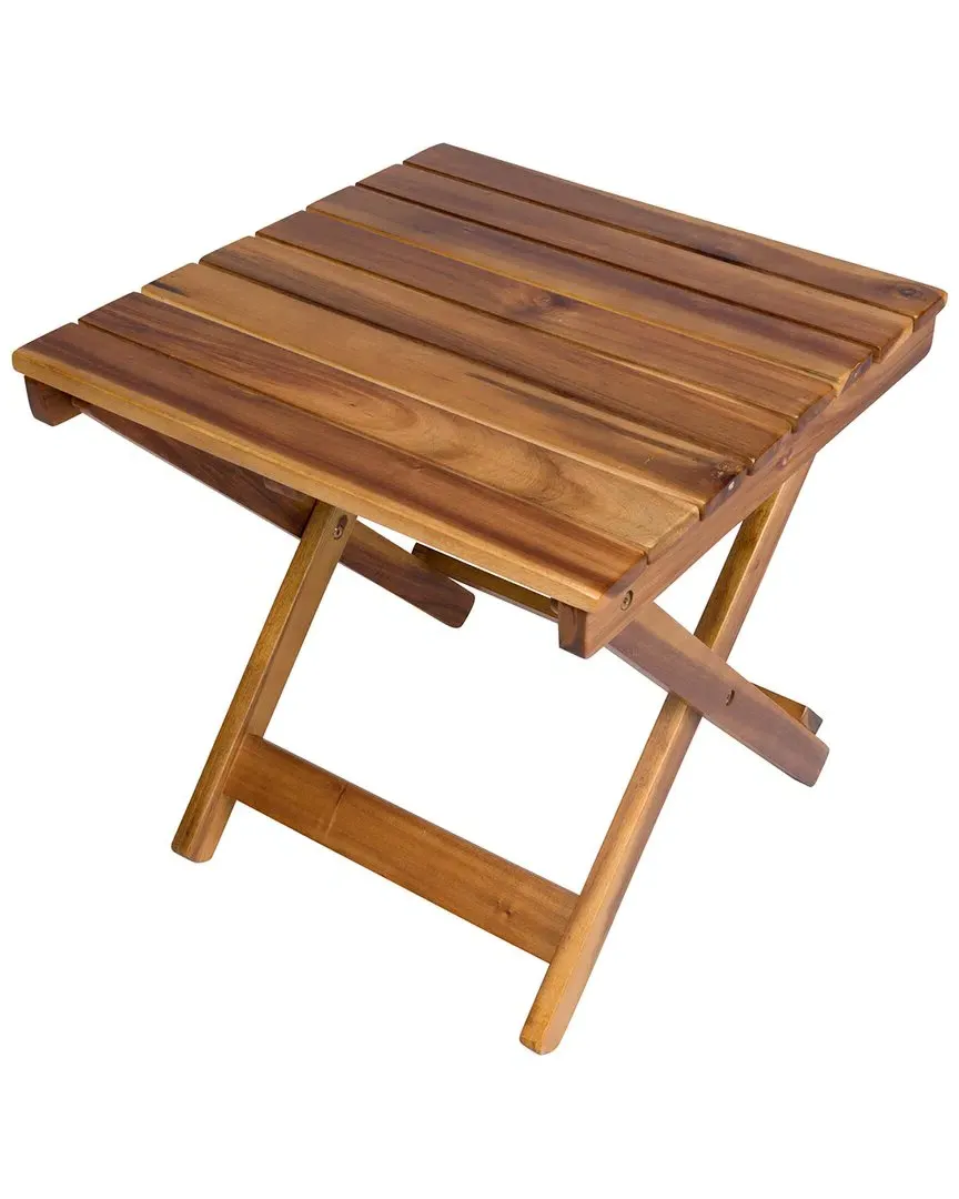 Foldable Side Table - Oak, Acacia Wood