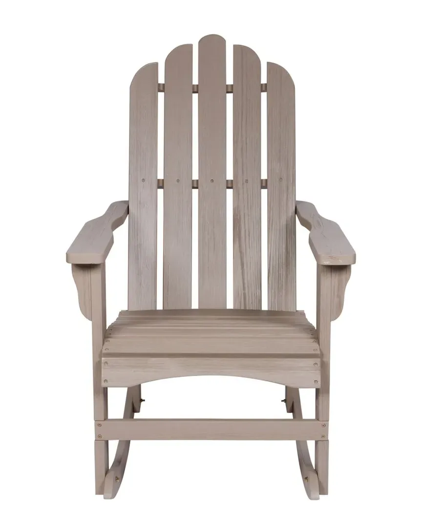 Marina II Adirondack Porch Rocker with Hydro-Tex - Grey, Cedar
