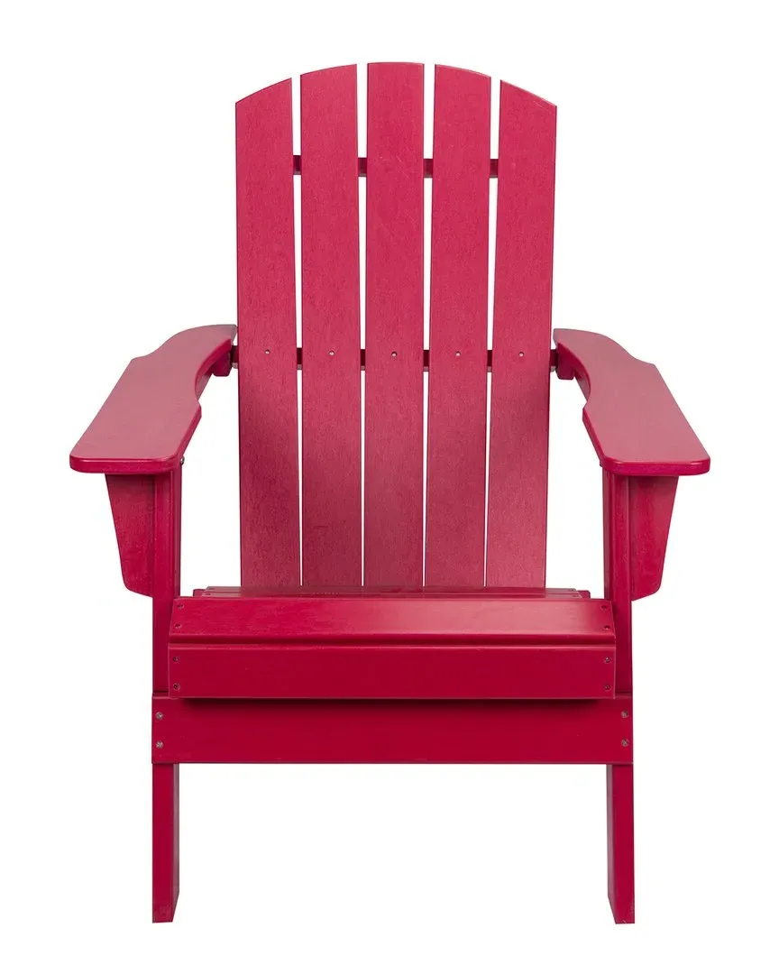 Seaside Foldable Outdoor Adirondack Chair - Red, HDPE image