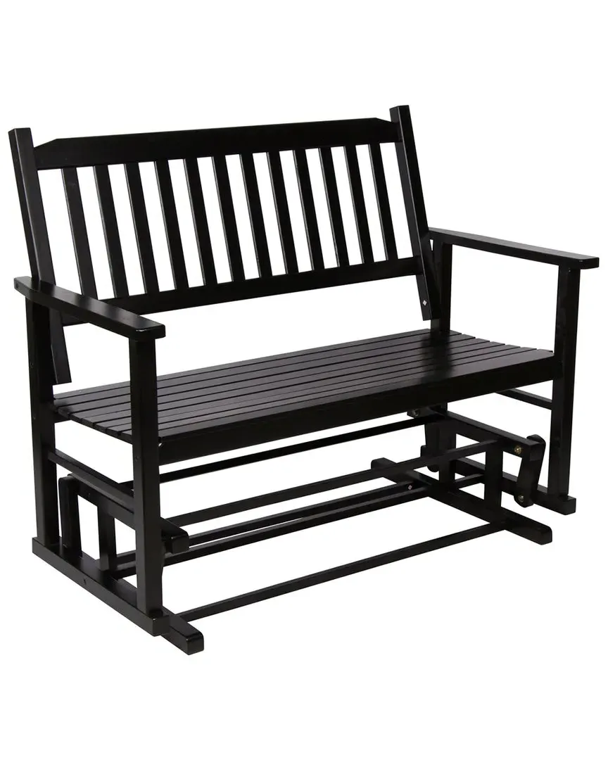 Torrey Loveseat Glider - Black, Hardwood