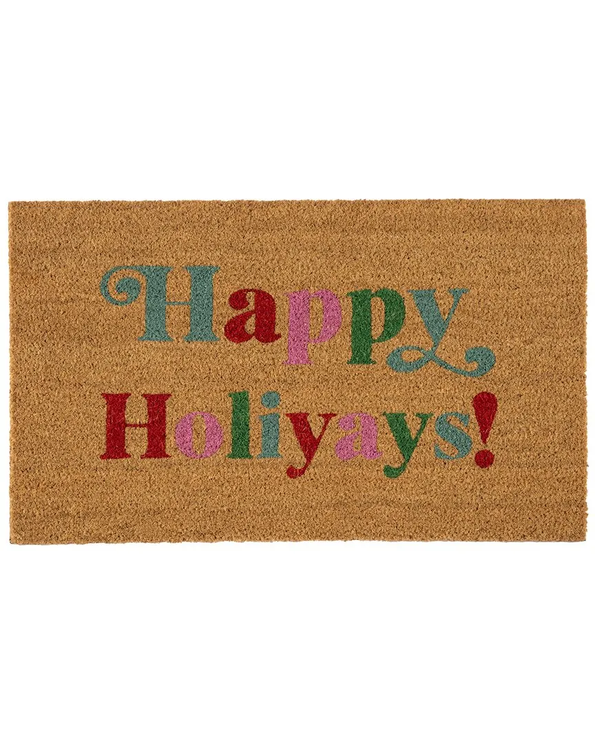 Happy Hollyays Doormat - Natural, Coir image