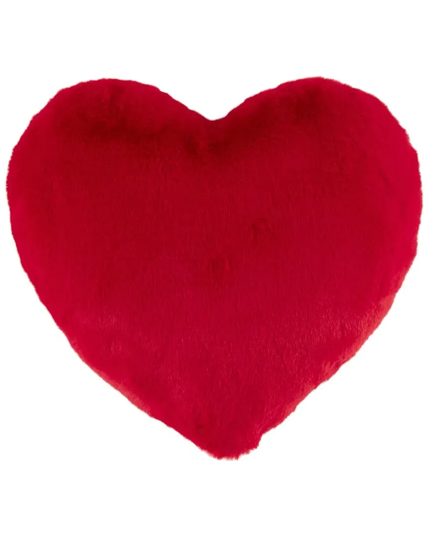 Jovi Heart Pillow - Red, Faux Fur image