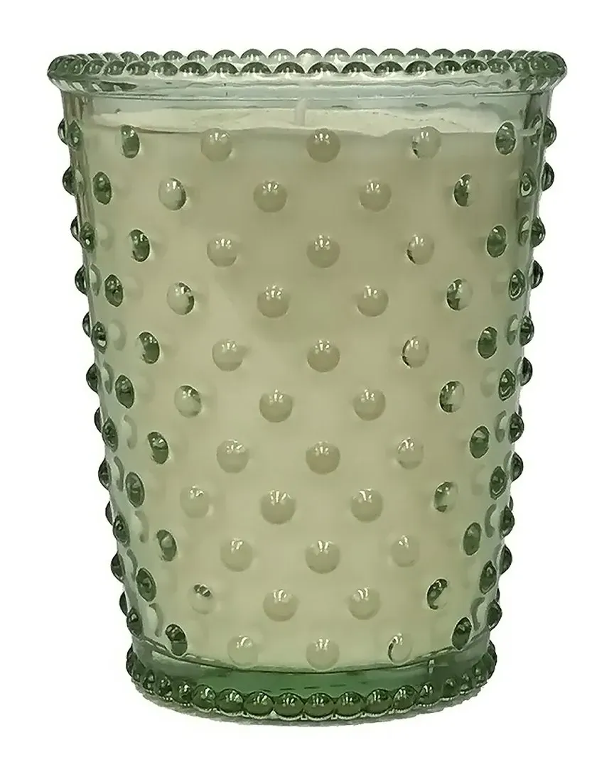 Eucalyptus Hobnail Glass Candle - Green image