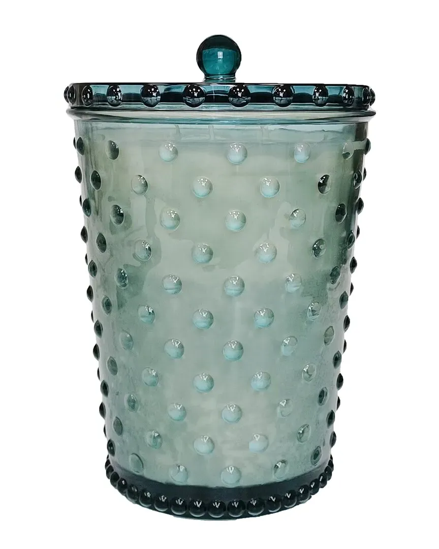 Grande Skye Hobnail Glass Candle - Blue