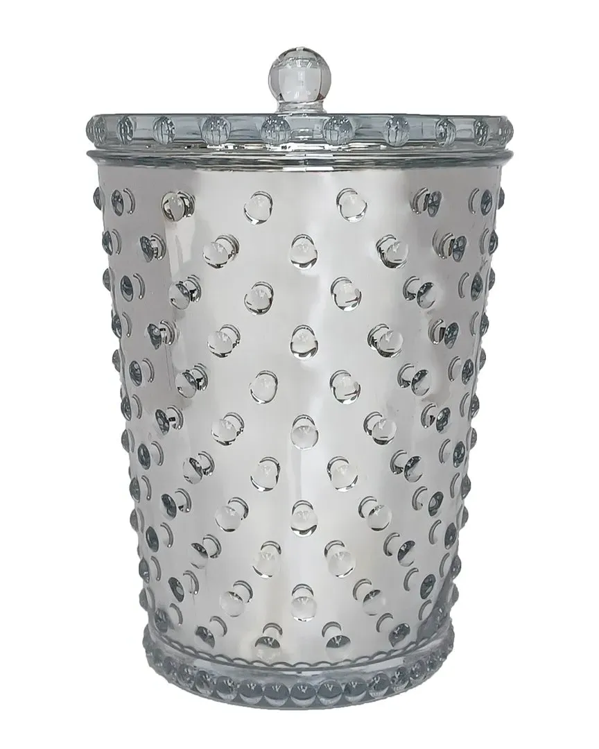 Grande Vanilla Bean Hobnail Glass Candle - Silver