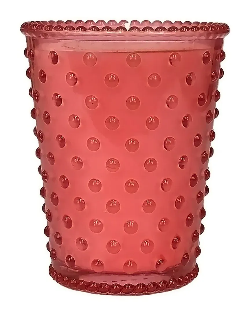Hibiscus Hobnail Glass Candle - Pink image