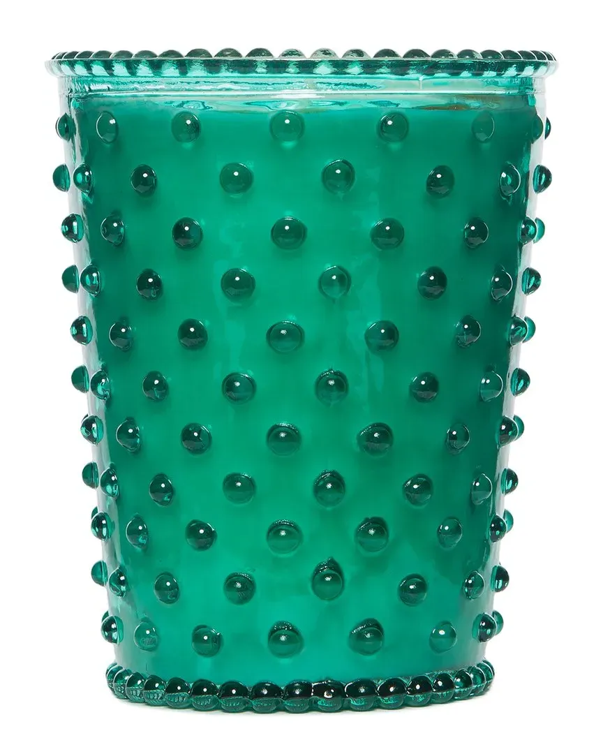 Marine Hobnail Glass Candle - Aqua image