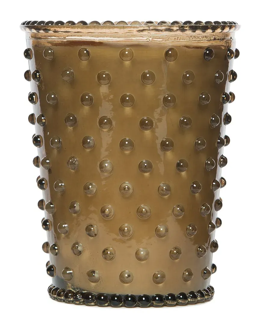 Nutmeg Hobnail Glass Candle - Brown image