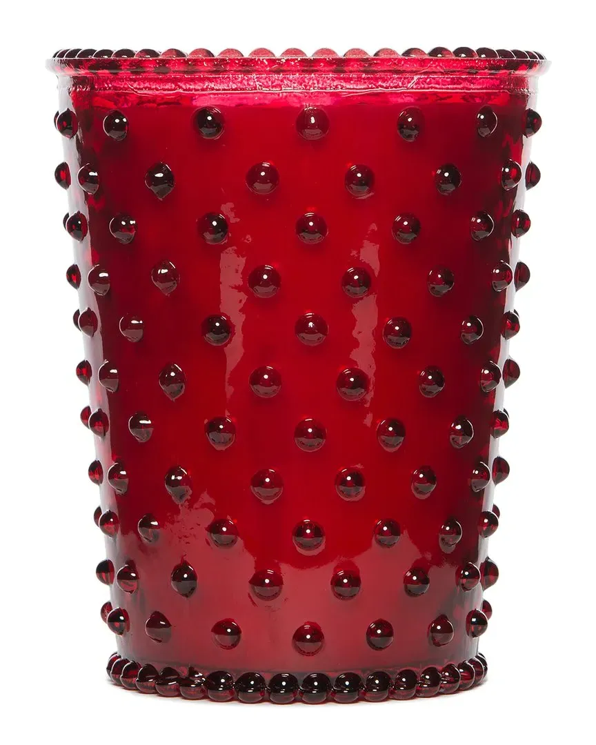 Reindeer Hobnail Glass Candle - Red image
