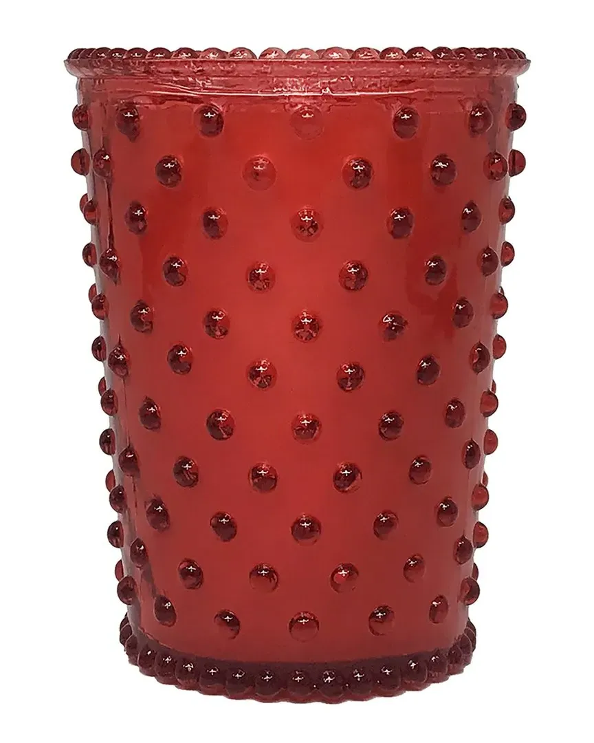 Strawberry Poundcake Hobnail Glass Candle - Red image