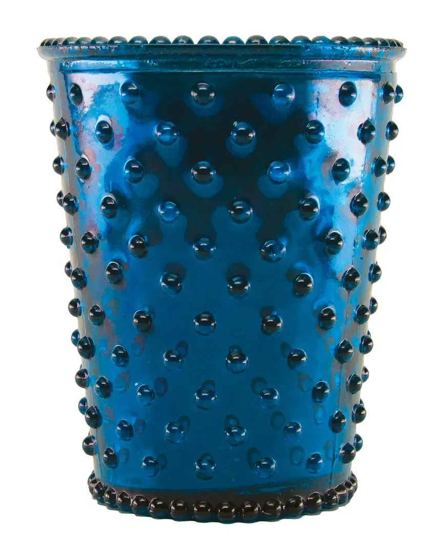Winter Frost Hobnail Glass Candle - Blue Chrome