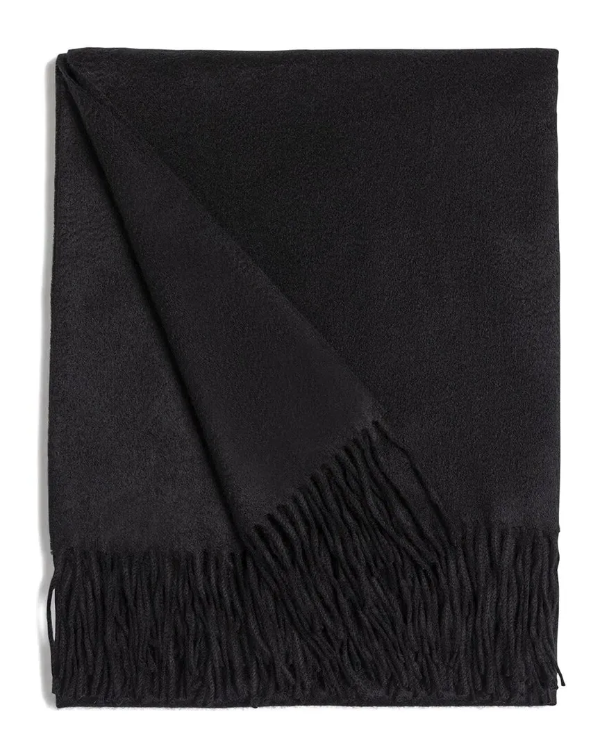 Woven Cashmere Fringed Throw - Black image