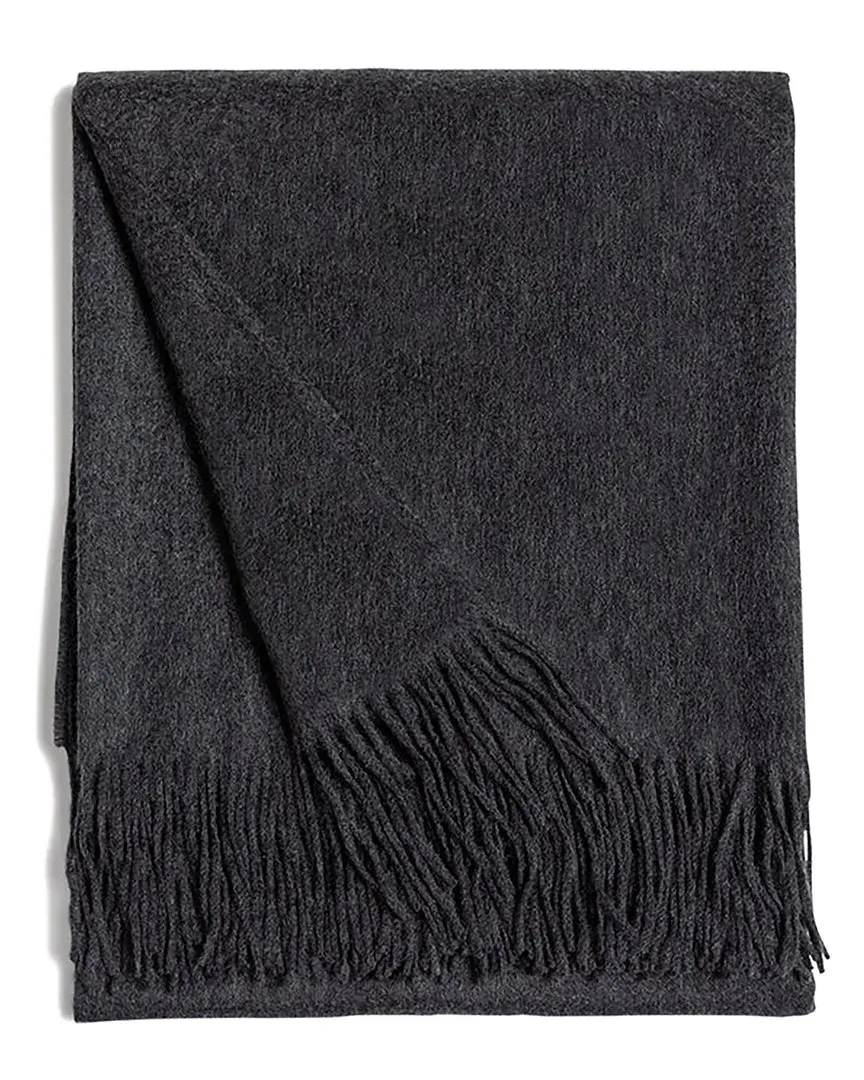 Woven Cashmere Fringed Throw - Charcoal image
