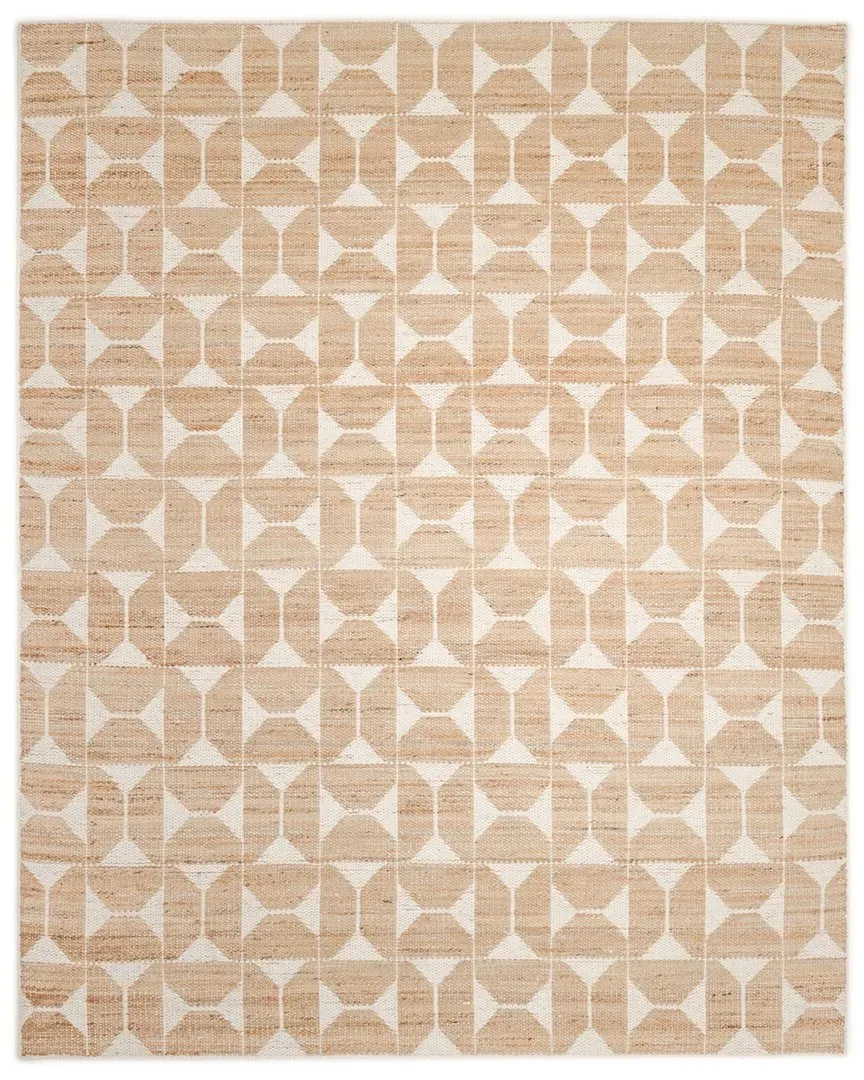 Elle Geometric Hand-Woven Area Rug - Ivory, Jute Blend image