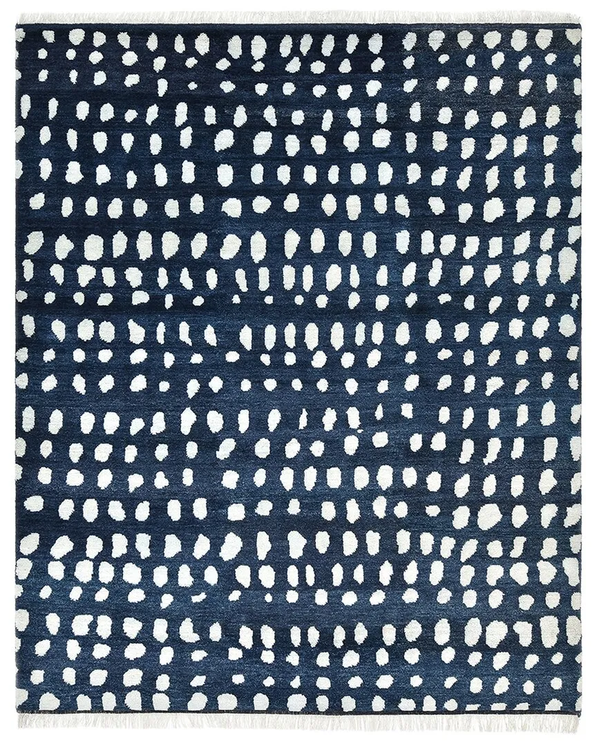 Irmgard Bohemian Animal Hand-Knotted Area Rug - Blue, Wool-Blend