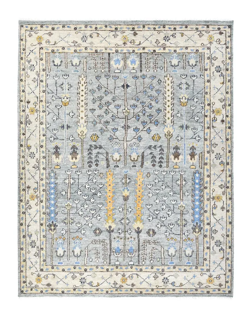Solo Rugs Sydney Floral Hand-Knotted Area Rug - Light Gray, Wool image